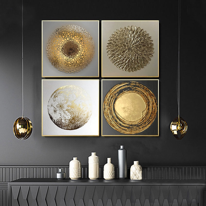Pôster Decorativo para Quadro | Ouro Luxury Abstrato