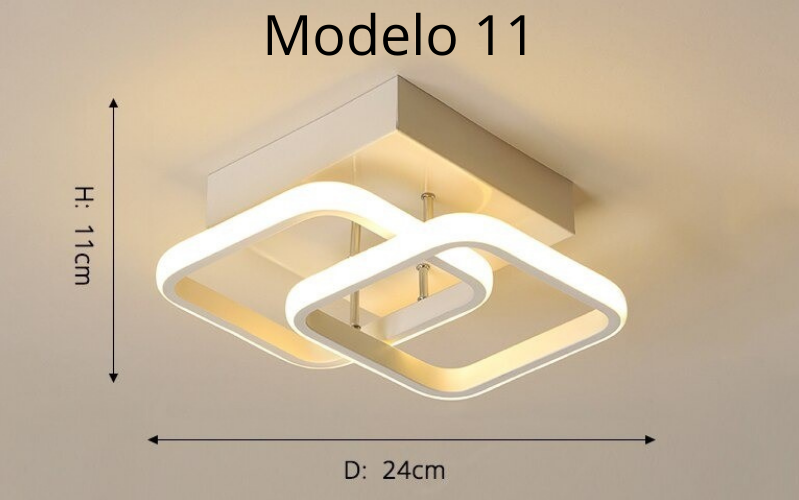 Luminária Lustre Minimalista LED 24w - 3 Cores de Luz Ajustáveis - 11 Modelos